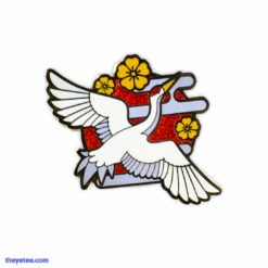 Pixel Eyebat Pins Red-Crowned Crane