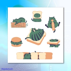 Paperbeatsscissors! Bread Cat Sticker Sheet