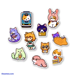 Pixel Eyebat Cat Town Neighbors Stickerpack