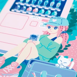 Pixel Eyebat Books & Prints Cat Vending Poster