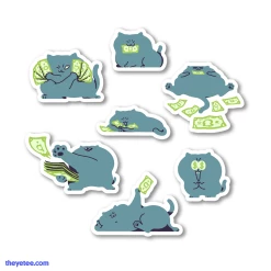 Paperbeatsscissors! Money Cat Sticker Sheet Stickers